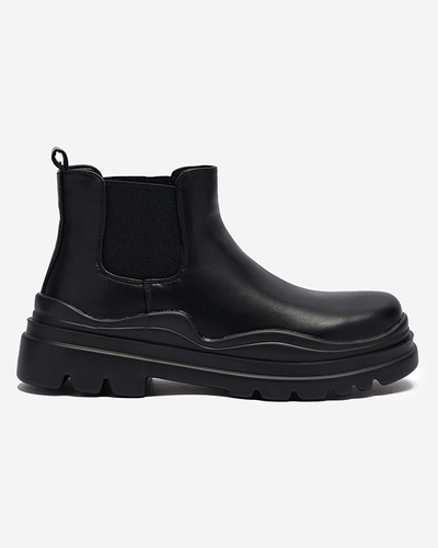 Cizme negre de damă cu slip-on pe o talpă Beja mai groasă - Încălțăminte