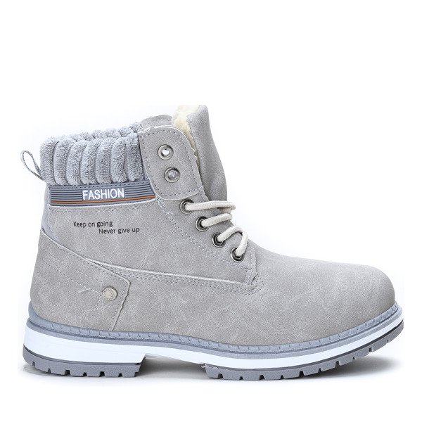 Ocieplane trapery w kolorze szarym Delia - Obuwie