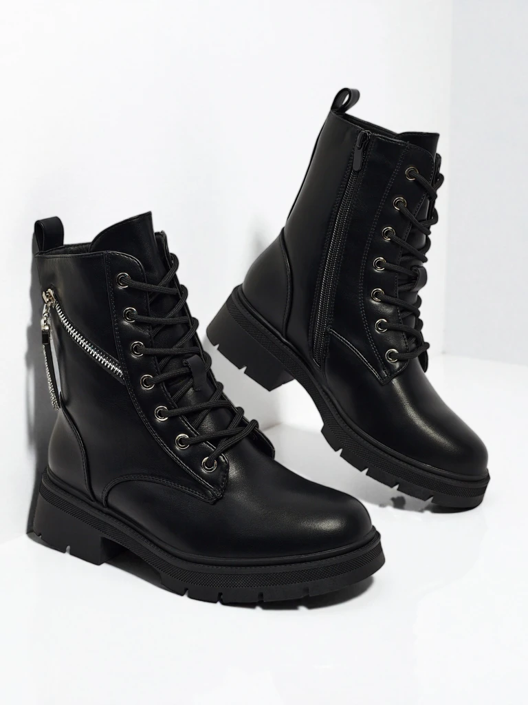 Botine Dama Venus Negre Piele Elegante de Toamnă