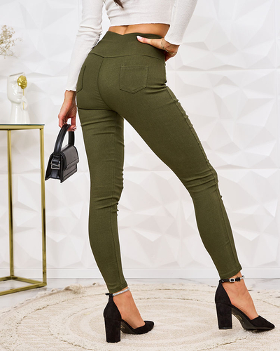 Royalfashion Pantaloni teggings de damă cu legătură decorativă