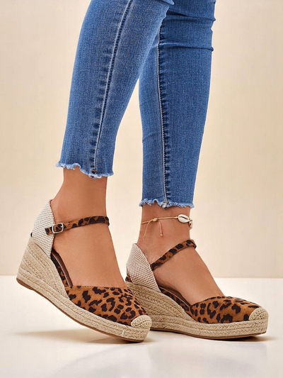 Alza di plantia travesá Aurelia Leopard Royalfashion pa dama cueru di imitacion camel