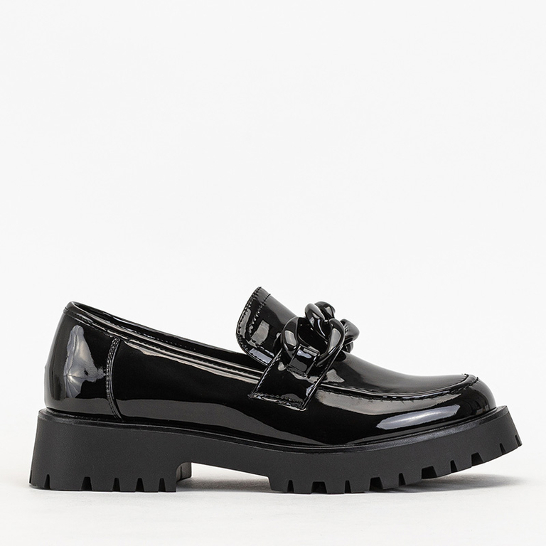 Pantofi dama lacuiti negri cu lant Retisi - Incaltaminte