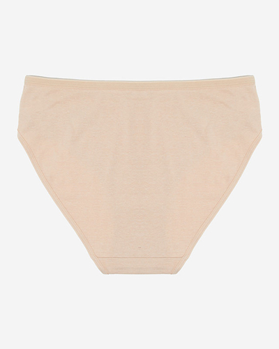 Chiloți de damă bej din bumbac cu picioare brodate - Lenjerie intimă