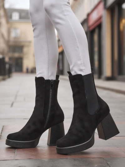 Botine pentru femei Royalfashion cu toc bloc Miezo