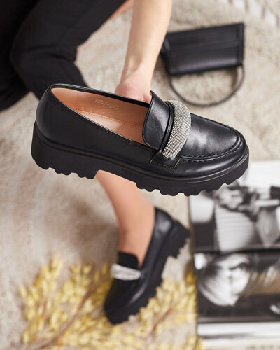 Royalfashion Mocasini de damă cu zirconii Emerne