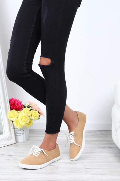 Brązowe, klasyczne tenisówki Miley- Obuwie