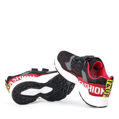 Dziewczęce sportowe buty w kolorze czarno - czerwonym Marrlina - Obuwie