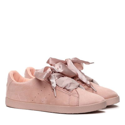 Różowe tenisówki sportowe ze wstążką Abby - Obuwie