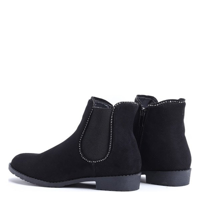 Czarne sztyblety z cyrkoniami Elizabeth - Obuwie