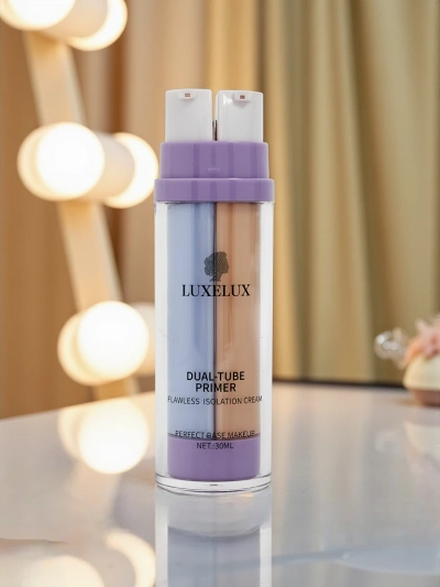 Crema 2 în 1 cu bază violetă de machiaj și fond de ten - neutralizează tonurile galbene și pământii