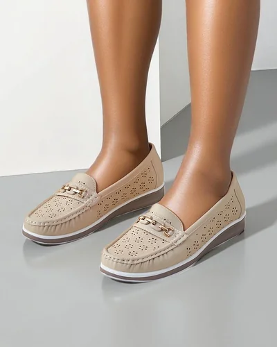 Mocasi din piele perforată Royalfashion pentru femei Cerro