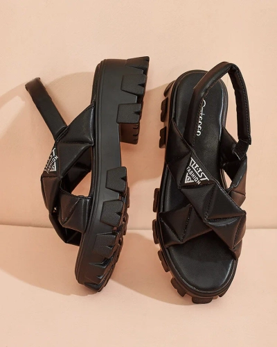 Royalfashion Sandale cu platformă din piele ecologică pentru femei Artis