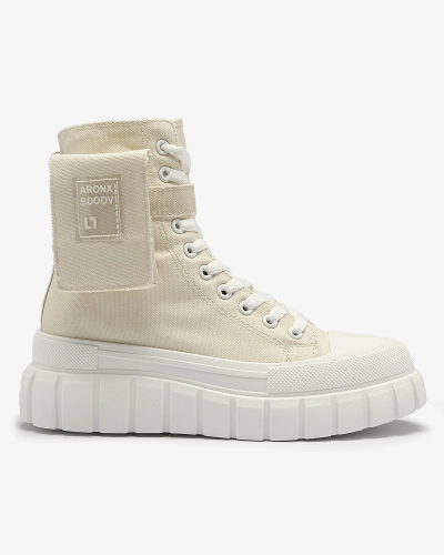 Adidași cu platformă înaltă de damă bej Uprella - Încălțăminte