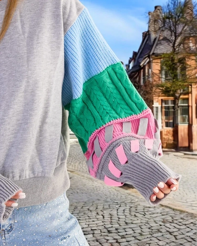 Royalfashion Hanorac pentru femei cu mâneci colorate