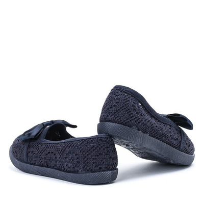 OUTLET Tenisi bleumarin pentru fete cu fundita din satin Sugar Boomb - Incaltaminte