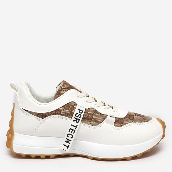 OUTLET Pantofi sport de damă albi cu model Tentis la modă - Încălțăminte