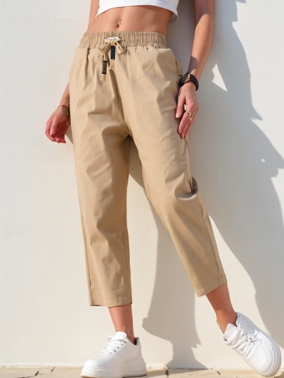 Royalfashion Pantaloni simpli din țesătură pentru femei 7/8