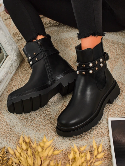 Botine înalte de damă din piele ecologică Pearl Mist