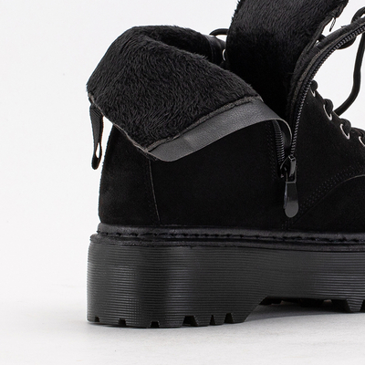 Cizme negre de dama din piele intoarsa ecologica Tegera - Incaltaminte