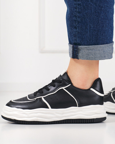 OUTLET Pantofi sport de dama negri cu insertii Dekavi - Incaltaminte