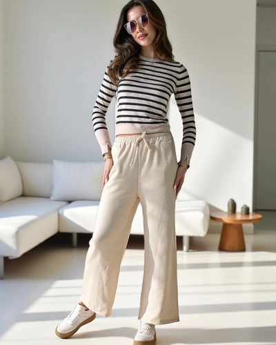 Royalfashion Pantaloni largi de trening pentru femei