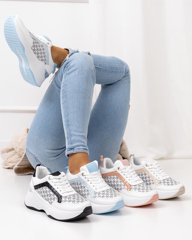 Pantofi sport dama bej si alb Pantofi sport Weniso - Incaltaminte