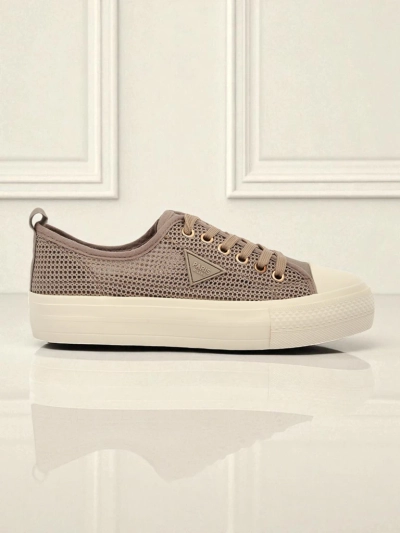 Damski sneakersy Hypatia Mesh jasny brąz na lato płaska podeszwa 3cm