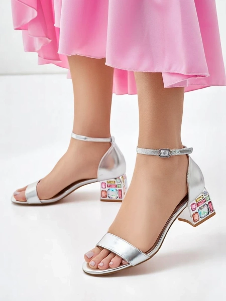 Sandale pentru femei Royalfashion cu toc decorativ Ballou