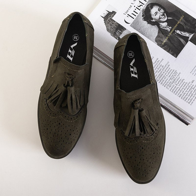 Încălțăminte pentru femei verde închis pe platforma Jacob - Încălțăminte