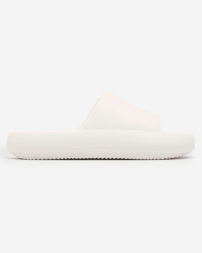 Royalfashion Șlapi de cauciuc albi pentru femei cu ștanțare Okeris