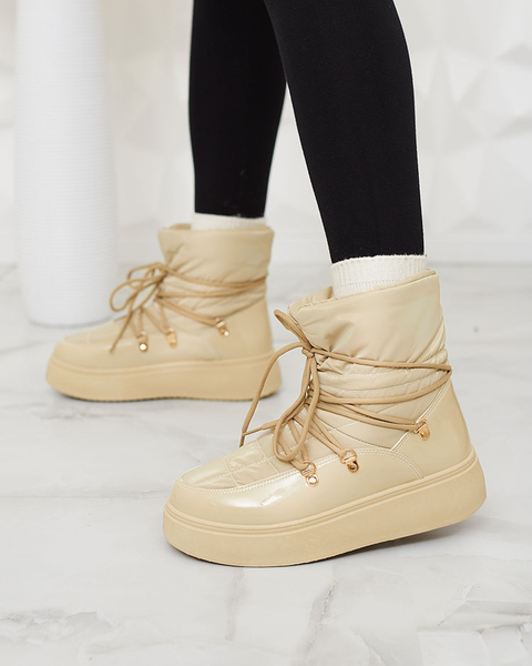 Royalfashion Cizme de zăpadă slip-on pentru femei de culoare maro deschis Dabenda