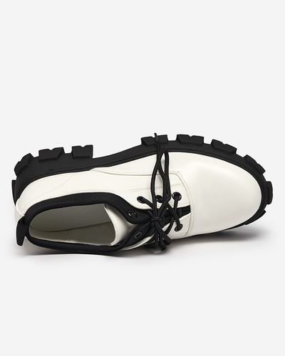 Pantofi de damă din piele ecologică în alb Ozud-Footwear