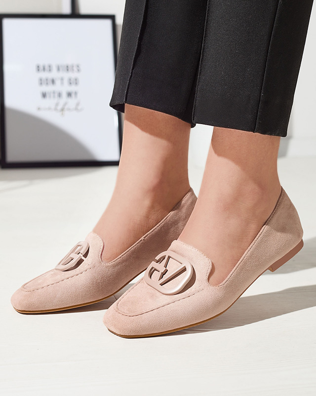 Mocasini de damă maro deschis cu ornament în asortare Jeterika - Încălțăminte