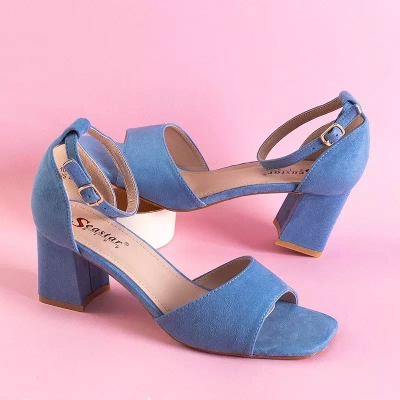 OUTLET Sandale de dama albastre pe un post mic Isis - Încălțăminte