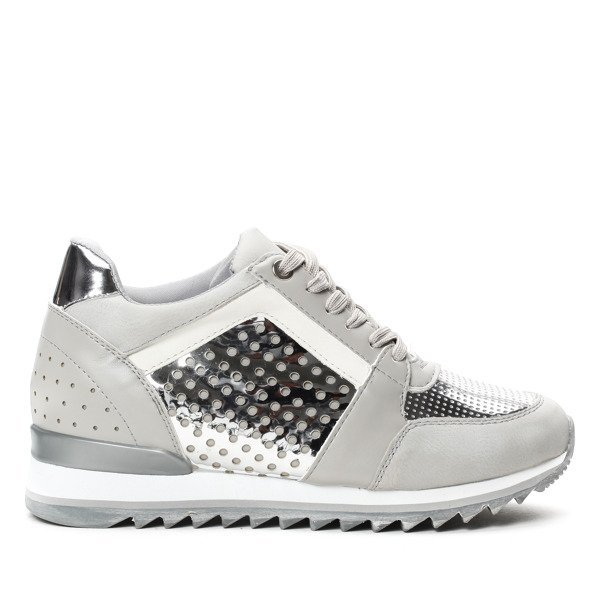 Srebrne metaliczne buty sportowe Susan- Obuwie