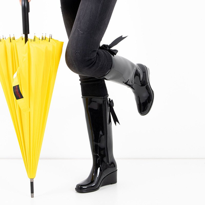 Galoșe de femei negre pe pană Genofa - Încălțăminte