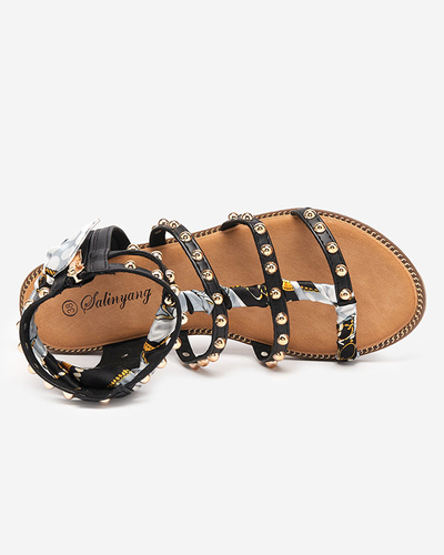 Sandale de damă negre cu jeturi Womer- Încălțăminte