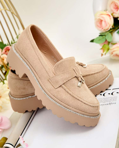 Royalfashion Mocasini pentru femei cu zirconii Ali