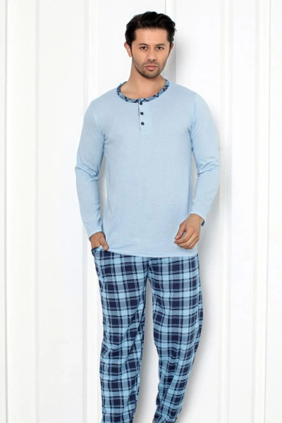 Royalfashion Pijamale Bărbați din Bumbac În Carouri
