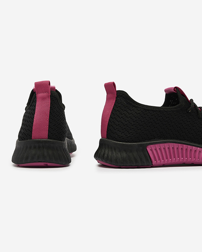 Pantofi sport negri pentru femei cu inserții fucsia Keteti - Încălțăminte