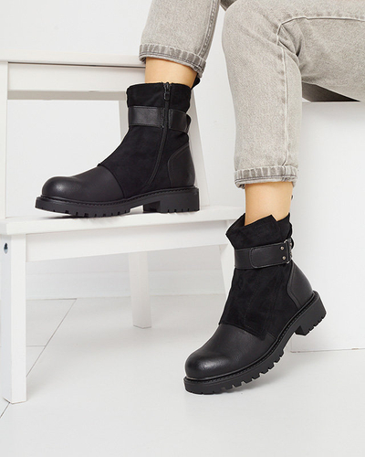 Cizme negre fără toc cu toc plat pentru femei Wetefa - Încălțăminte