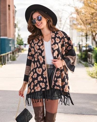 Royalfashion Poncho pentru femei cu imprimeu