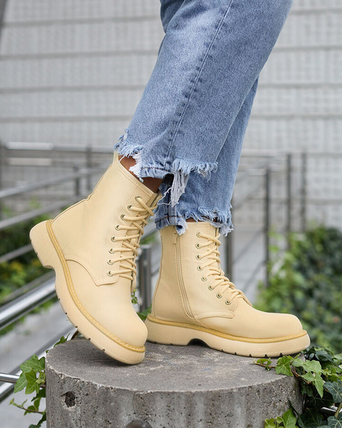 Royalfashion Cizme de damă bej mat Kucillo