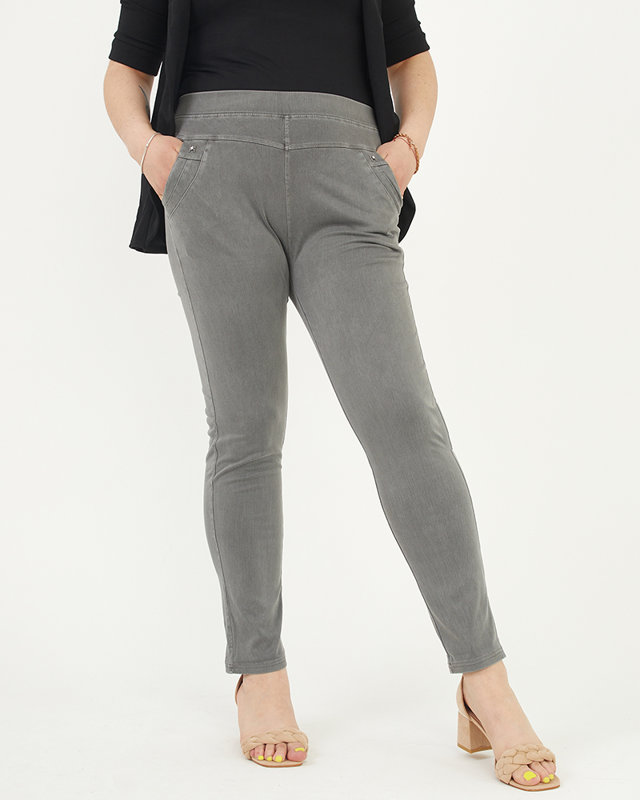 Treggings de damă PLUS SIZE gri - Îmbrăcăminte