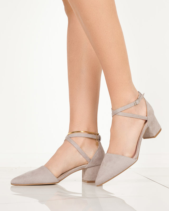 Sandale de damă gri pe stâlp Crisco - Încălțăminte