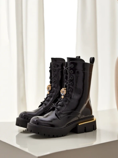 Ghete de lucru din piele lăcuită pentru femei Royalfashion Tesiolle