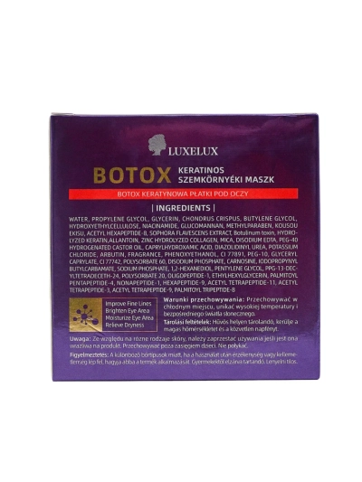 Luxelux Botox Mască pentru Ochii Antirid Plasturi pentru Ochi 60 bucăți