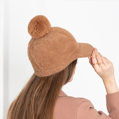 Șapcă de blană maro pentru femei - Șepci