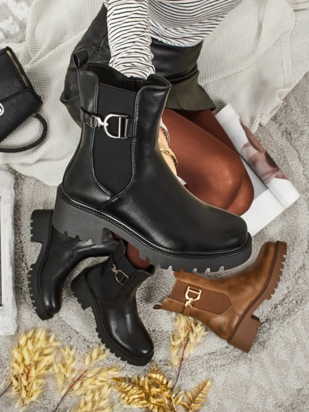 Botine înalte de damă din piele ecologică Ovella