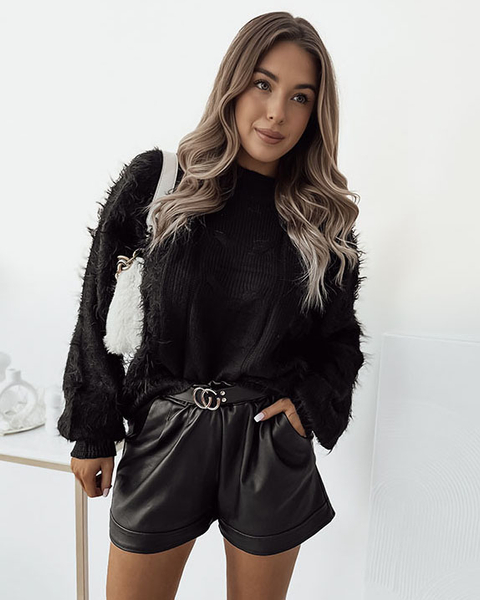 Royalfashion Pulover negru pentru femei cuvertură de pat